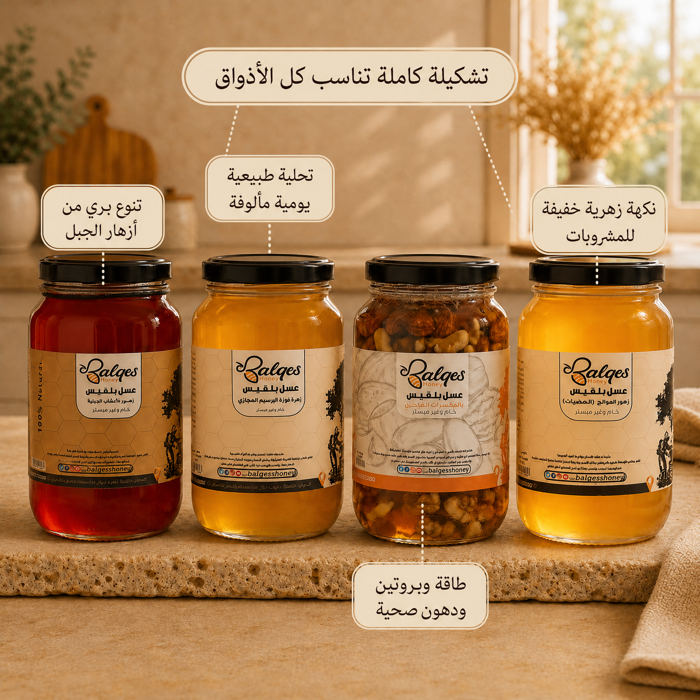 باقة هدية بلقيس - تشكيلة عسل طبيعية ومميزة