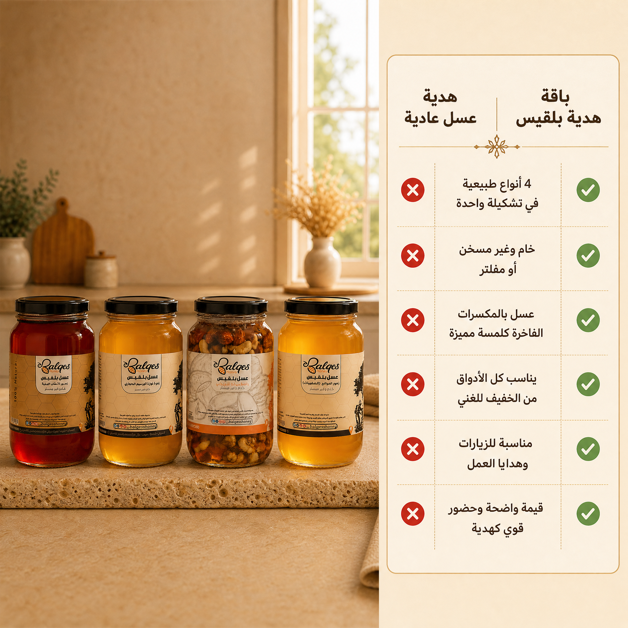 باقة هدية بلقيس - تشكيلة عسل طبيعية ومميزة