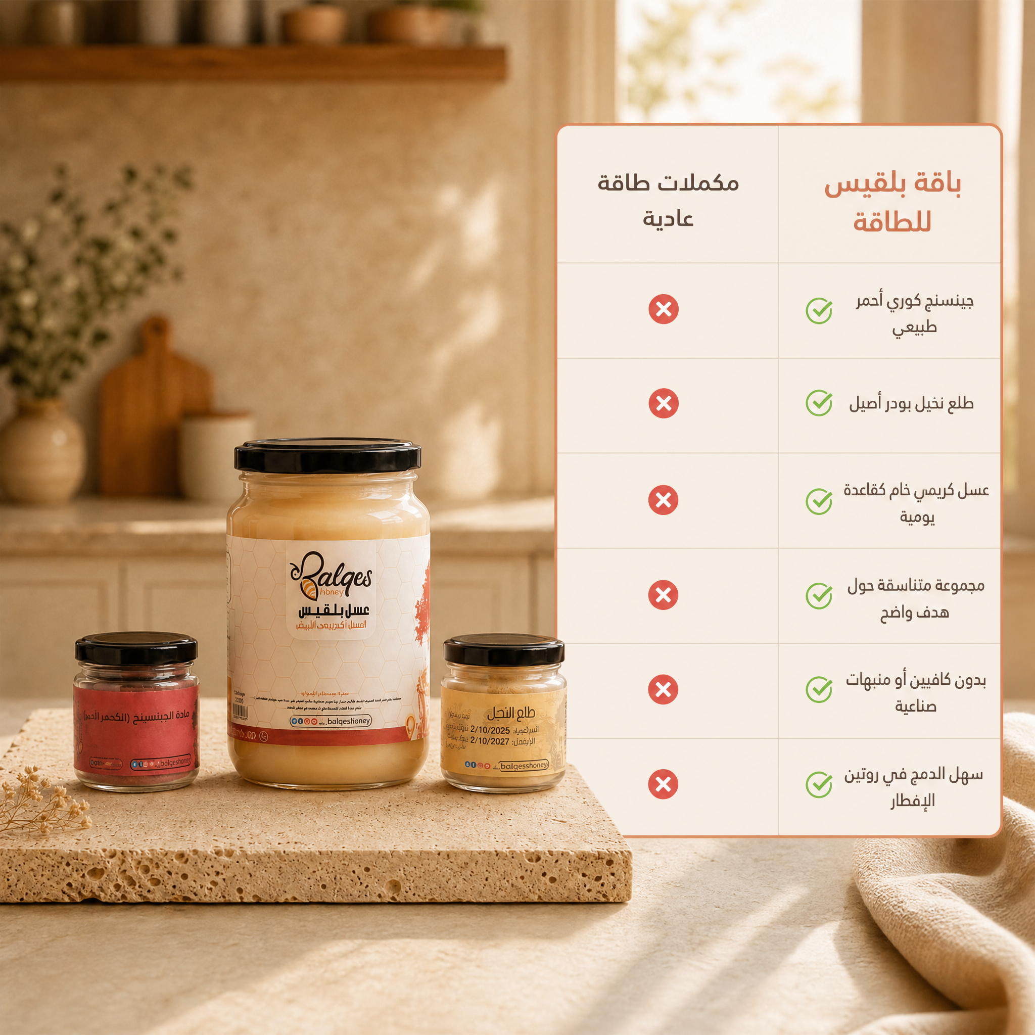 باقة الطاقة والتركيز - عسل وإضافات طبيعية للحيوية