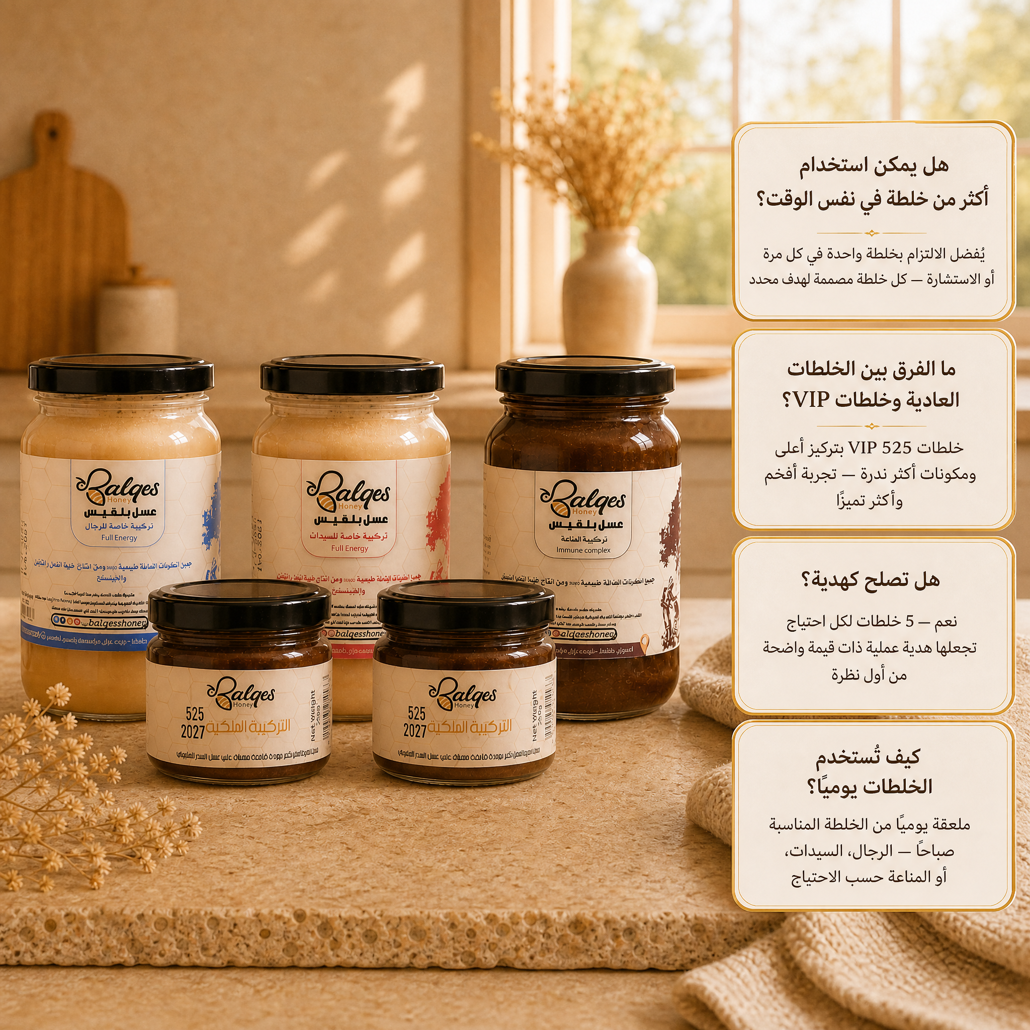 باقة خلطات بلقيس - خلطات عسل طبيعية مختارة