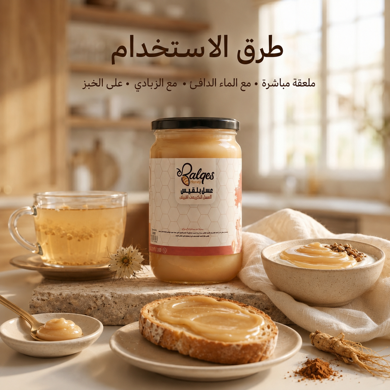 عسل كريمي بالجينسنج - عسل طبيعي بالجينسنج الكوري للطاقة والتركيز