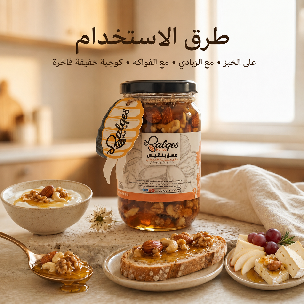 عسل بالمكسرات الطبيعي - عسل أصيل بمكسرات فاخرة مختارة