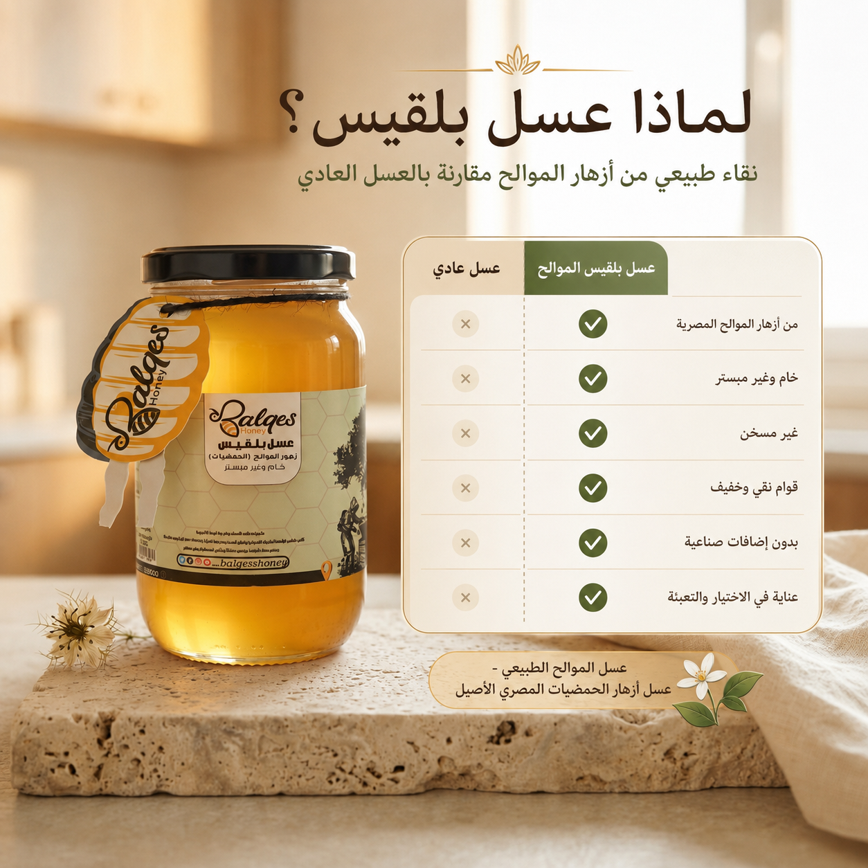 عسل الموالح الطبيعي - عسل أزهار الحمضيات المصري الأصيل