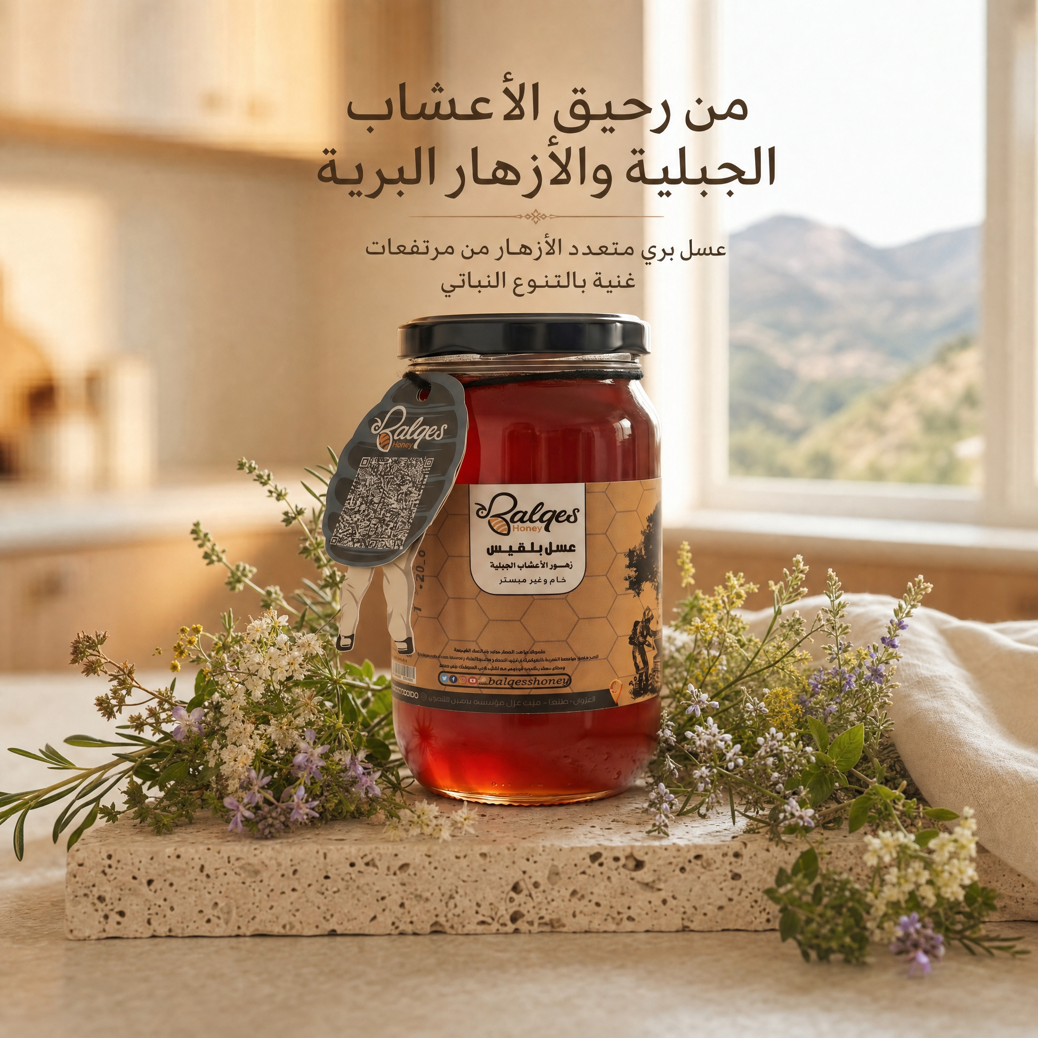 عسل الأعشاب الجبلية - عسل بري متعدد الأزهار بتركيبة نادرة
