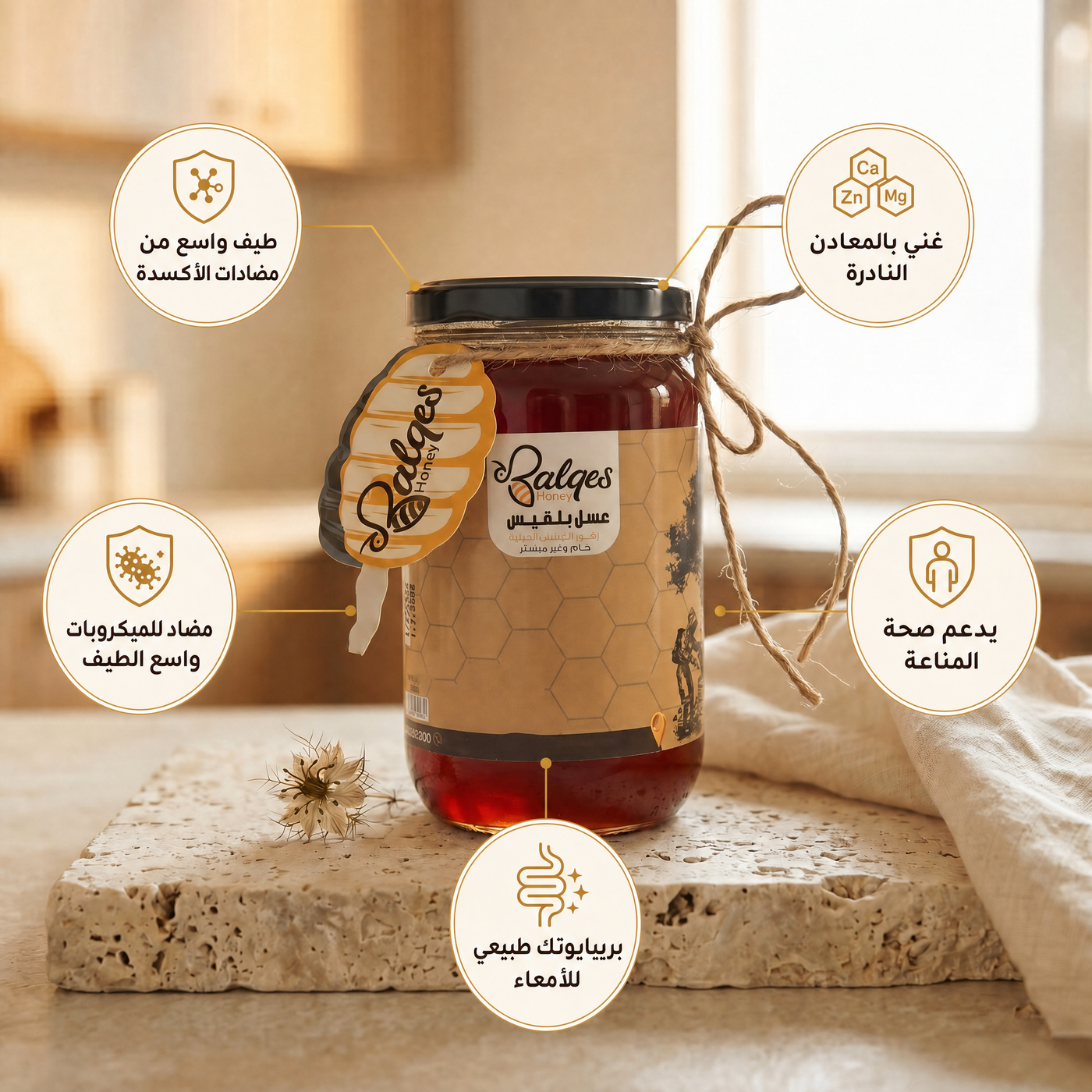 عسل الأعشاب الجبلية - عسل بري متعدد الأزهار بتركيبة نادرة